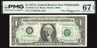 1977A $1 Reverse Offset Printing Error Obverse Image