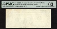 1988A $1 First Print Reverse Missing Error FRN Obverse Image