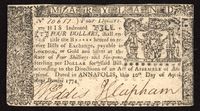 April 10, 1774 $4 Maryland Colonial Obverse Image