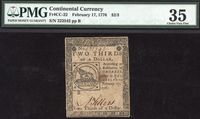 February 17, 1776 $2/3 Colonial Continental Currency Obverse Image