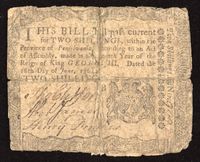 June 18, 1764 Pennsylvania Colonial Two Shillings (2s) Obverse Image