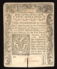 June 19, 1776 Connecticut Colonial Five Shillings (5s) Obverse Image