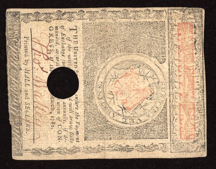 May 5, 1780 Massachusetts Colonial Five Dollars ($5) Reverse Image